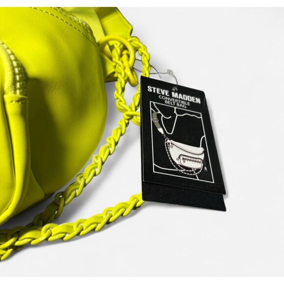 Steve Madden BLIVELY Neon Yellow Convertible Belt Shoulder Bag, Travel Vacay - Picture 6 of 7